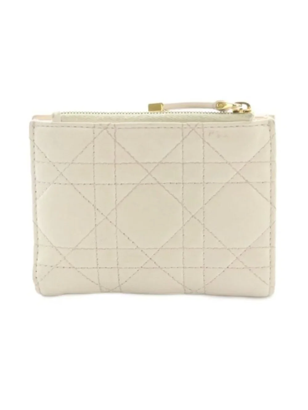 Dior le Jolie Dahlia Wallet Bifold Coin Purse Cannage Stitching Light Pink